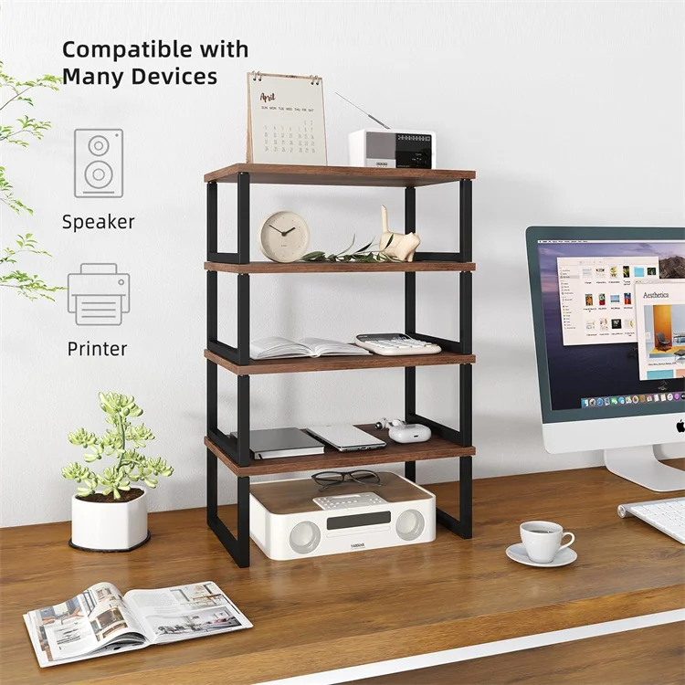 Monitor Stand Riser, Wood Desk Storage Organizer for Office Laptop, Computer