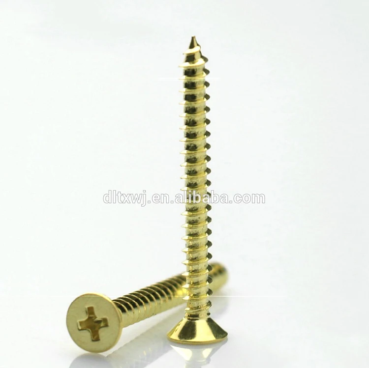 Gold Phillips Flat/Countersunk Head Self Tapping Drywall Roofing Wood Screws