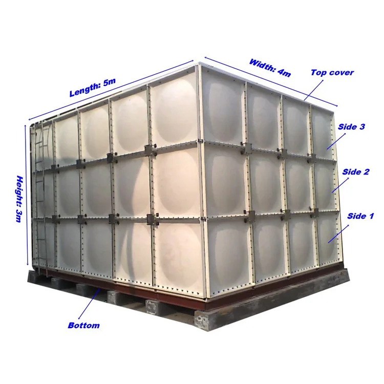 Manufacturer cheapest price UK WRAS certified GRP/FRP/SMC  water tanks for hot water storage