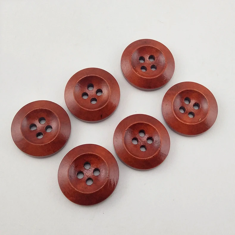 Fashion Round Environment Nature Wooden Button Four Holes Button