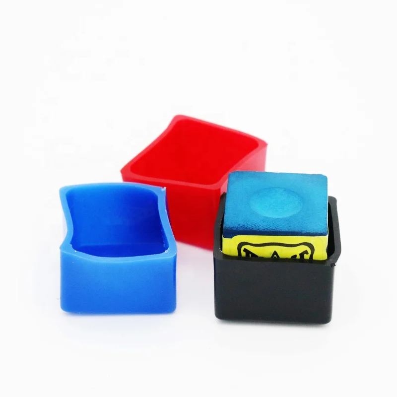 Practical Soft Rubber Chalk Holder Three Colors Chalk Covering Box Snooker Cue Chalk Pouch