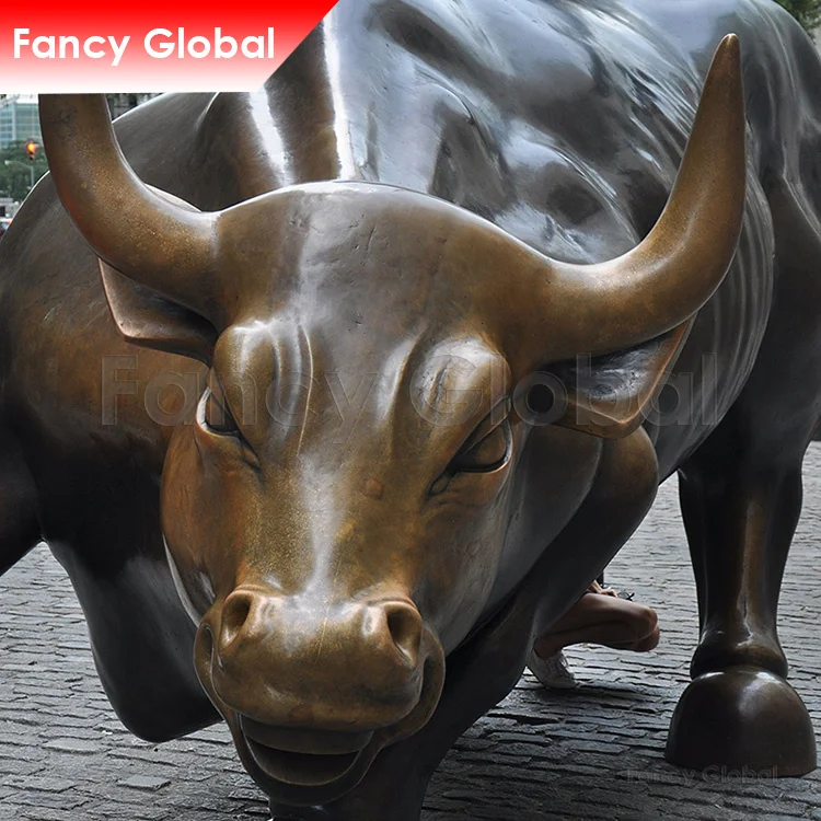 Outdoor Garden Decor Custom Life Size Bronze Bull Sculpture Animal Statue