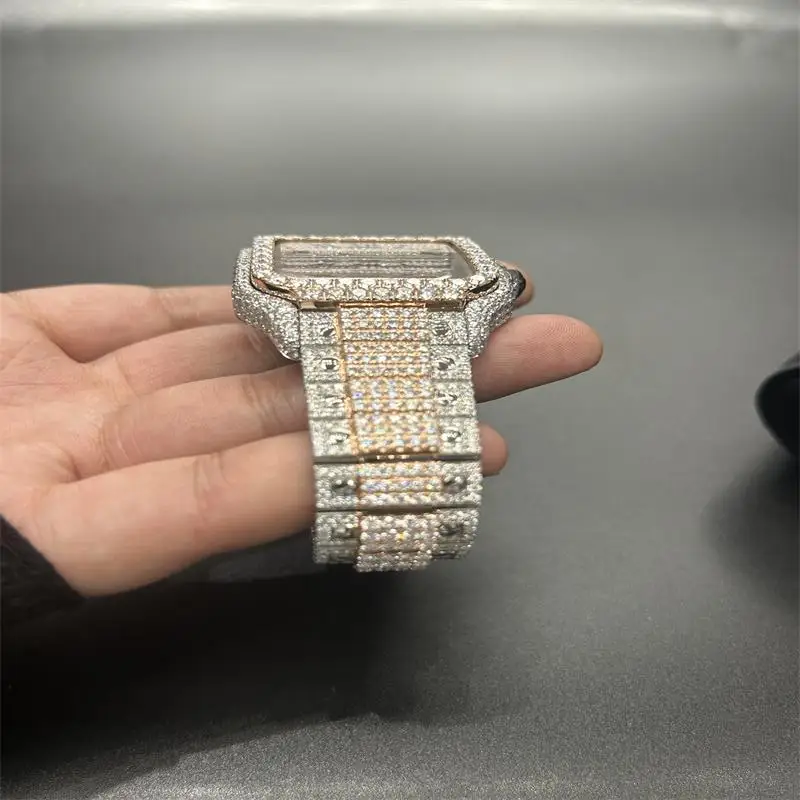 luxury Diamond Watch plain hip hop moissanite watch pass diamond tester Full Iced Out Moissanite Watch