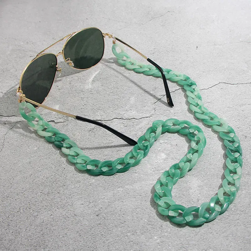 Fashion Charm Jewelry Eyeglasses For Women Reading Glasses Hanging Neck Chain For Sunglasses Chain Acrylic Leopard Glasses Chain