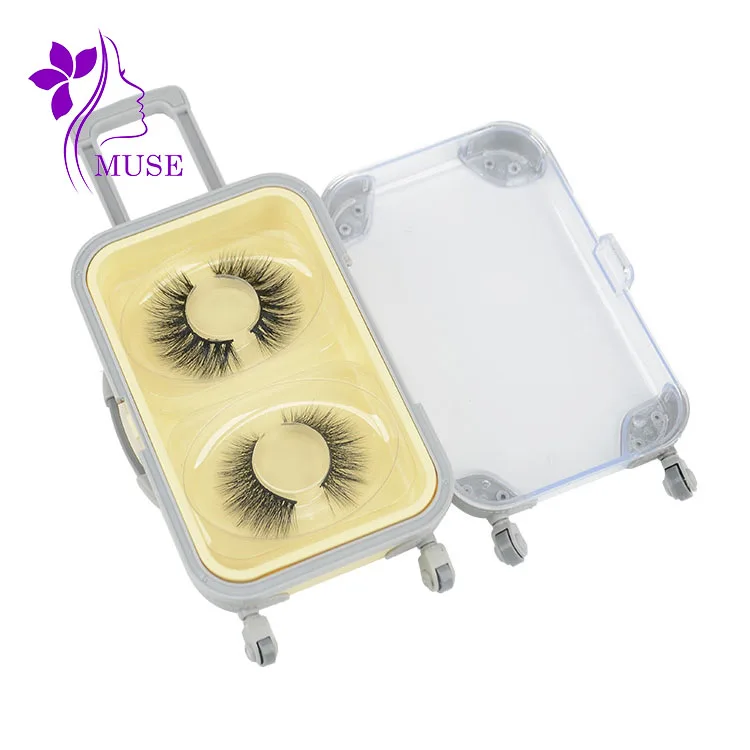 Customizable lashpackaging box Lash tray vendors 3d mink lashess mini suitcase packaging box