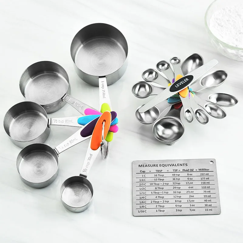 2 in 1 magnetic steel measuring cup adjustable spoon 30 double side measuring spoon