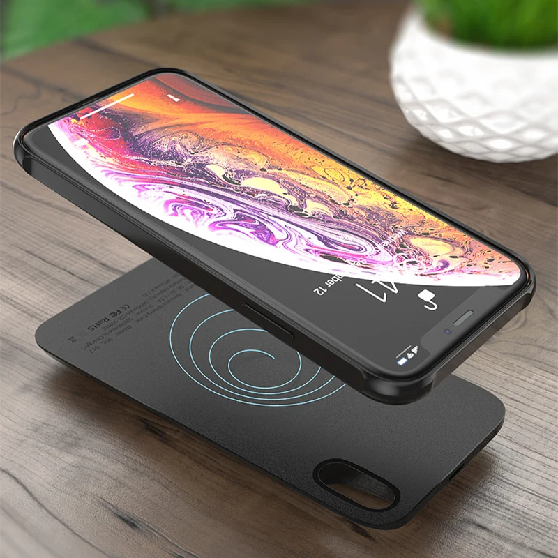 Горячая распродажа! Портативное беспроводное зарядное устройство power bank с ЖК-дисплеем 5500 мАч задняя крышка смарт-чехол-зарядка для iPhone x xs max xr