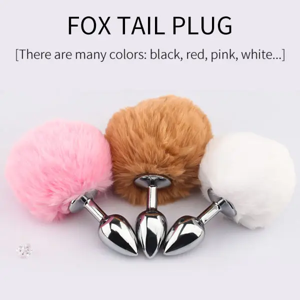 New Model Sex Toys Japan Girl Av Adult  Soft Gay Huge Expand Plush Furry Fuzzy Metal Cat Rabbit Tail Anal Plug Butt