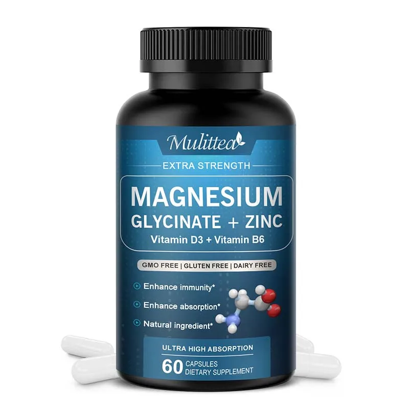 Mulittea Magnesium Zinc Vitamin D3 and B6 Complex Capsule Multivitamin and Minerals Supplement for Sports