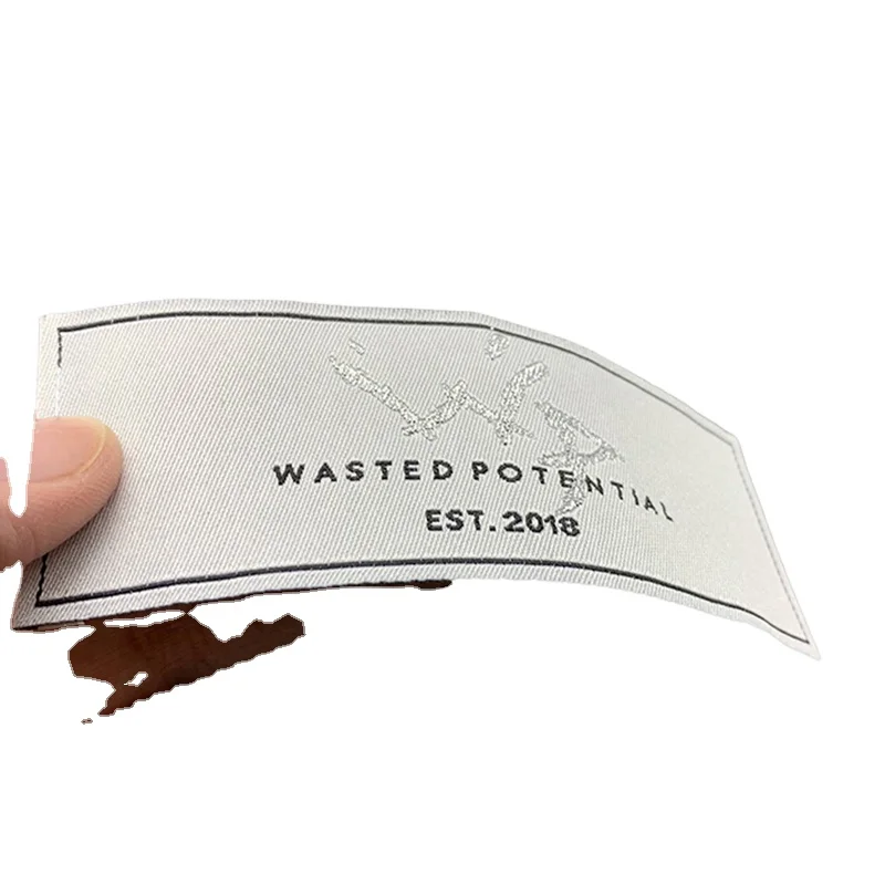 Top Quality Famous Brand Name Logo Centerfold Machine Woven Damask Clothes Labels for Clothing