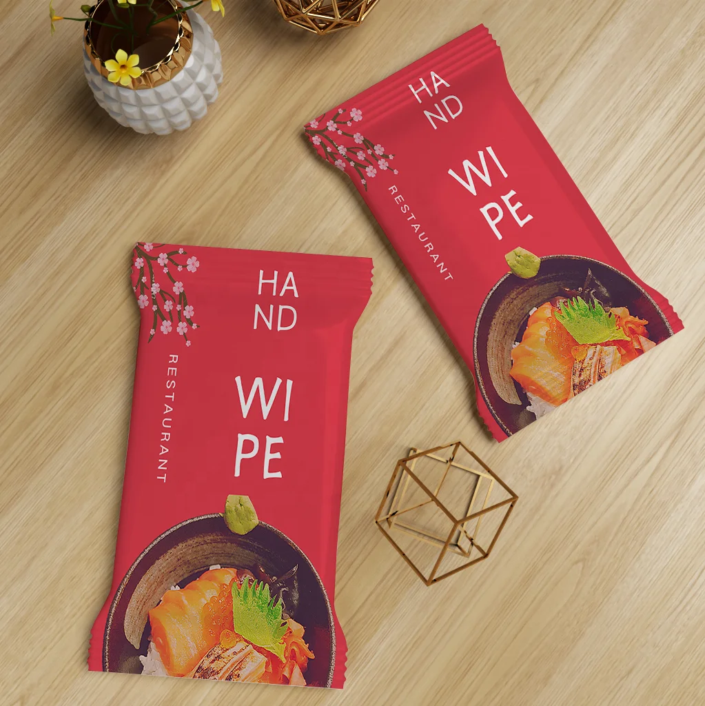 Single packed restaurant wet napkin wet wipes