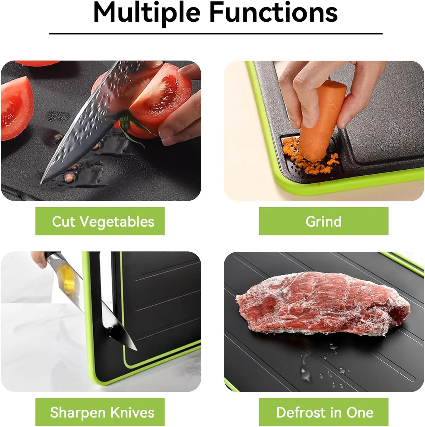 New Arrival Multifunction Double Sided Self Cleaning Smart Cutting Board Wheat Straw Plastic Chopping Block for Kitchen