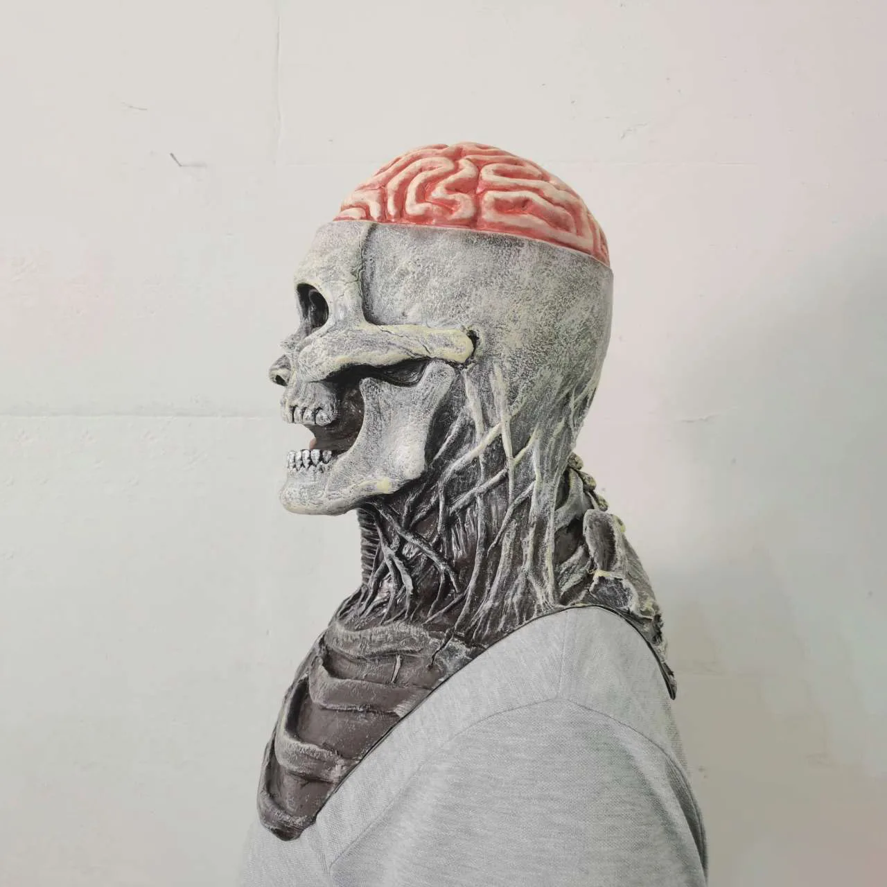 2022 Hot Sale Factory Wholesale Scary Screaming Exploding Brain Weird Latex Halloween Skull Mask