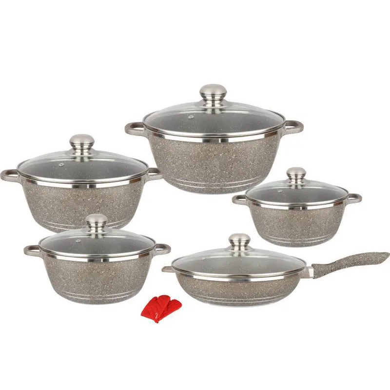 Made In China High Quality 12 Pcs Kitchen Non Stick Cookware Set For Home Use