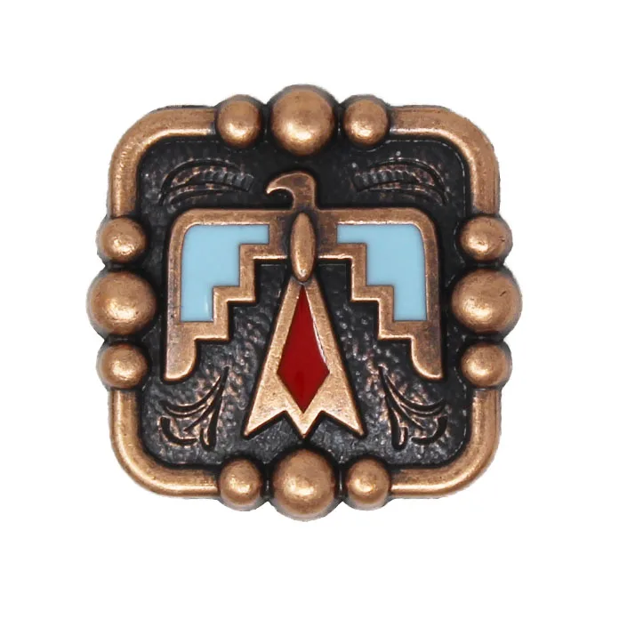 Screw back conchos western conchos turquoise bird concho