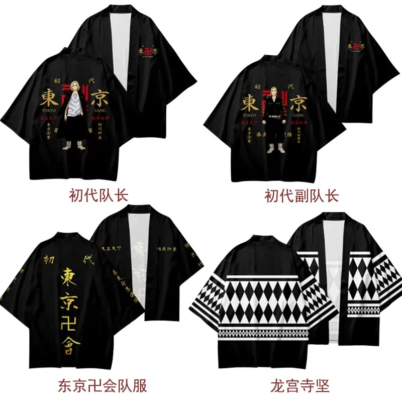 
New Tokyo Revengers T-shirt Sano Manjirou Ken Ryuguji Haori Anime t shirt Polyester Summer Short-sleeve Tees tops 