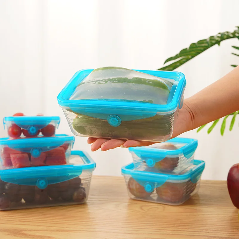 transparent sealed food storage container
