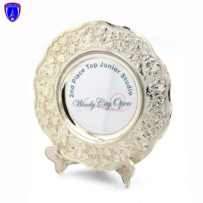 Custom Plate Gold Silver bronze Antique color Souvenirs Metal Plate commemorative plate