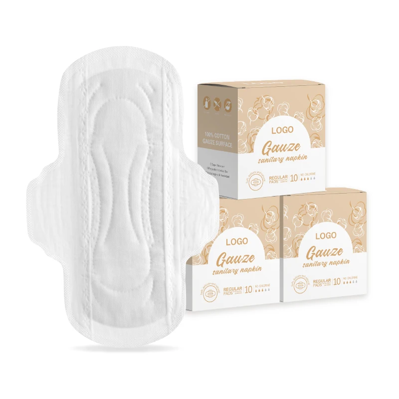 New pure cotton medical gauze lady napkin mesh menstrual pads super absorbent sanitary napkin without irritation
