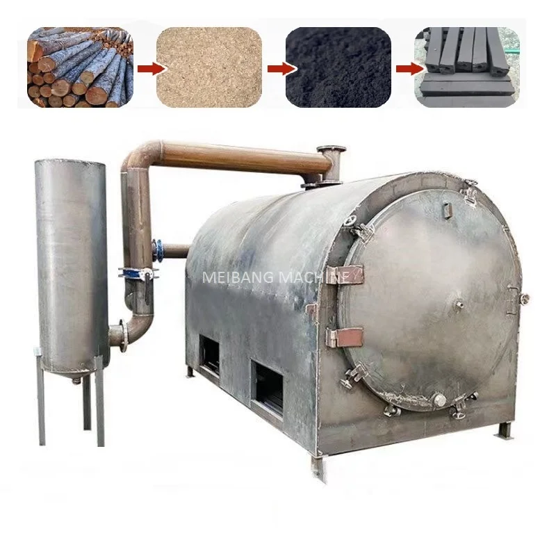 MB Factory suppliers bamboo biochar making machine wood logs charcoal carbonization furnace for charcoal