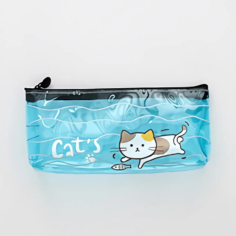 Glitter Jelly School Pencil Pouch For Kids Clear Plastic PVC Zipper Pencil Case & Bags