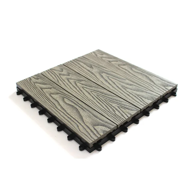 
Interlocking non-slip wood composite decking tiles 