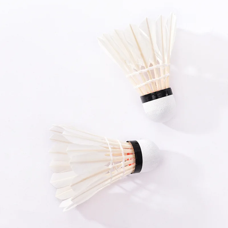 Professional Hot Sale High Quality Badminton Ball Shuttlecock White Goose Feather Sports Training Badminton Ball Shuttlecock