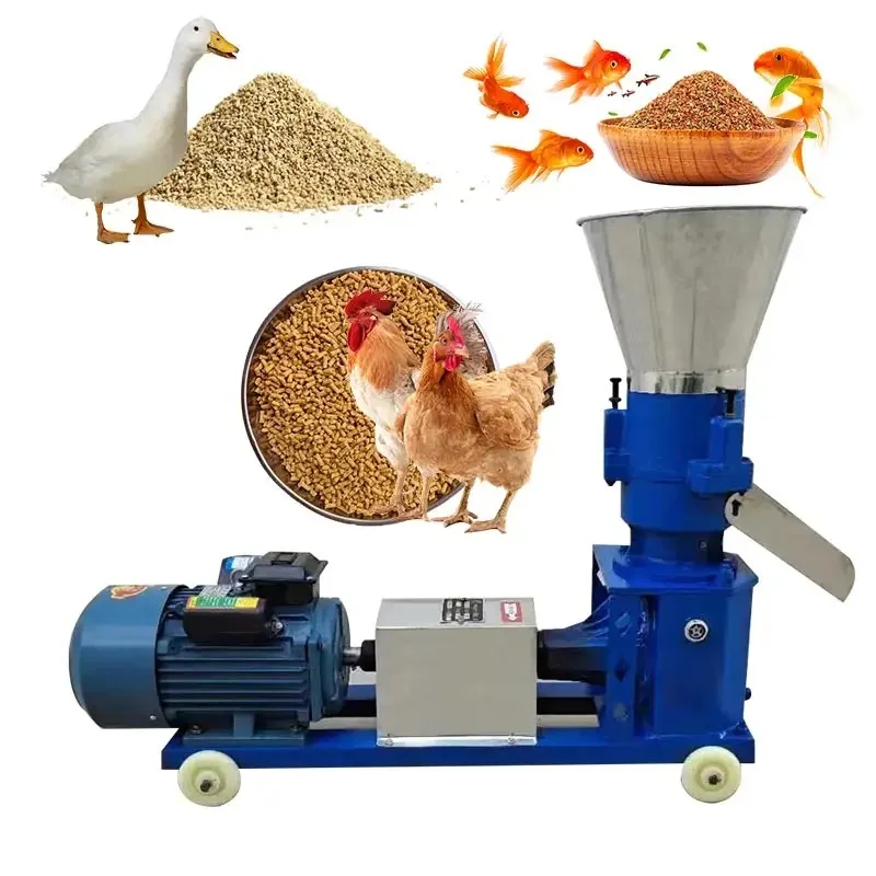 Mini Small Poultry Chicken Fish Pig Goat Cattle Cat Animal Pellet Manufacturing Pelletizing Machine Feed Processing Machine