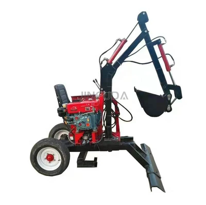 Буксируемый экскаватор с бензиновым двигателем 9hp по