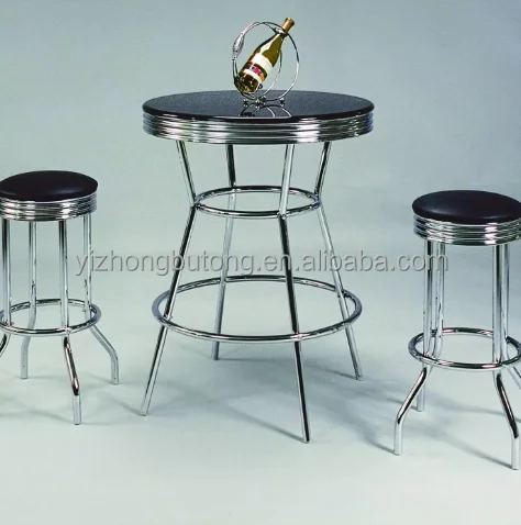Cheap Price 360 Degree Rotating Bar Chair Assembled Modern Style Dining High Chair Bar Chair and Table Set