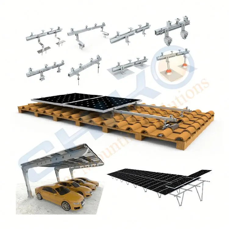 CHIKO Solar Roof Tile Mounting Aluminum Solar Roof Patio Pv Solar Mounting Structure