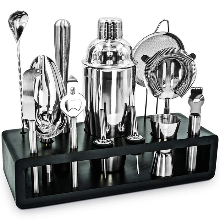 Manufacture supply new arrival custom 25-Piece bartender kit with stand