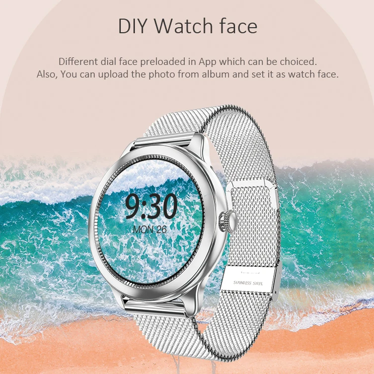 2022 New Fashion Health and Sport Tracking Smartwatch DIY Watch Face Menstrual Period Reminder Elegant Lady Women Smart Watch