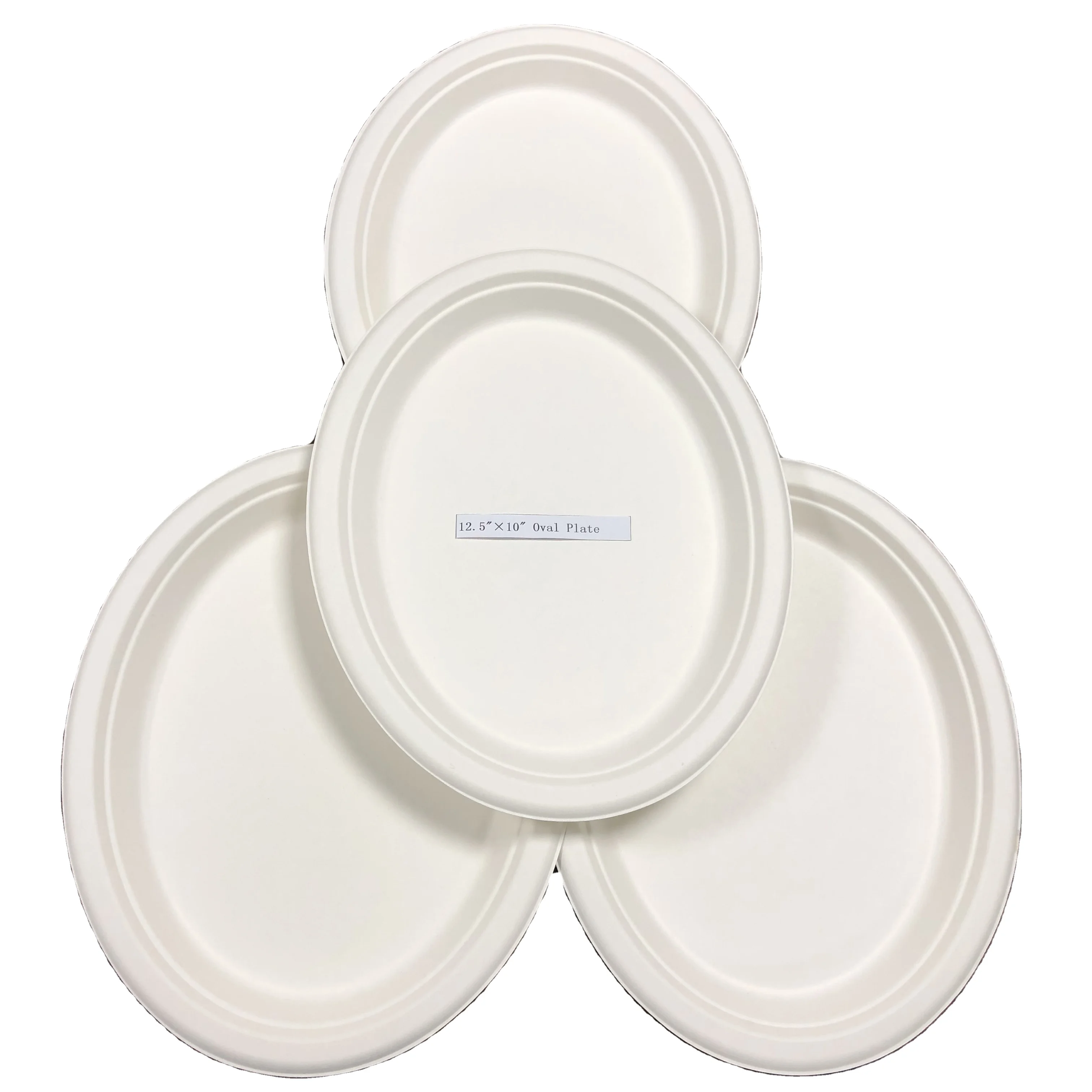 Biodegradable Sugarcane Eco friendly Oval Plate Disposable tableware