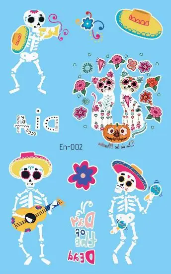 En 001-066 luminous tattoo sticker long lasting tattoo sticker glow in the dark Christmas cartoon santa claus tattoo