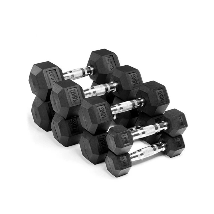 ZHOYA SPORT Factory Direct Selling Gym Custom Hex Dumbbells Rubber Coating Cast Iron Dumbbell Set Free Weights For Commercial