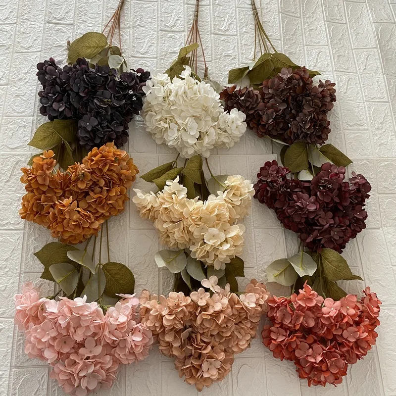 New Artificial Hydrangea Silk Flower For Wedding Decoration