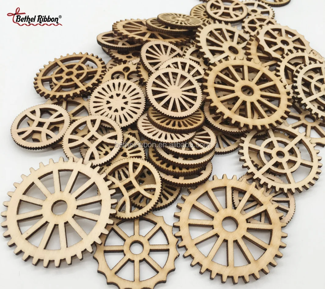 Wooden craft wholesale gear decoration accessories for wall decoration