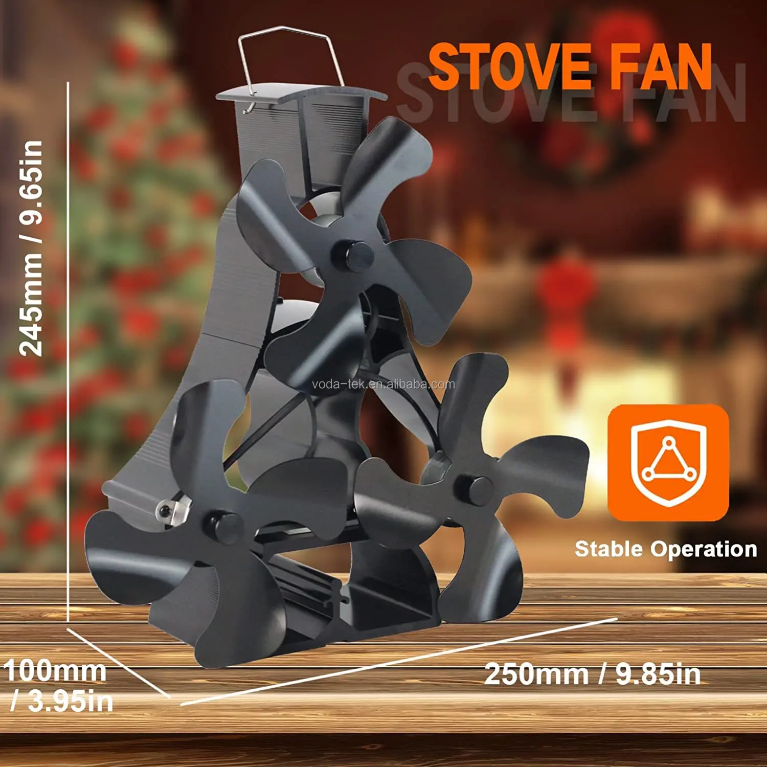 Heat Powered Stove  Wood Log Burning Fireplace Eco Heater Tool Heat Furnace Stove Fan
