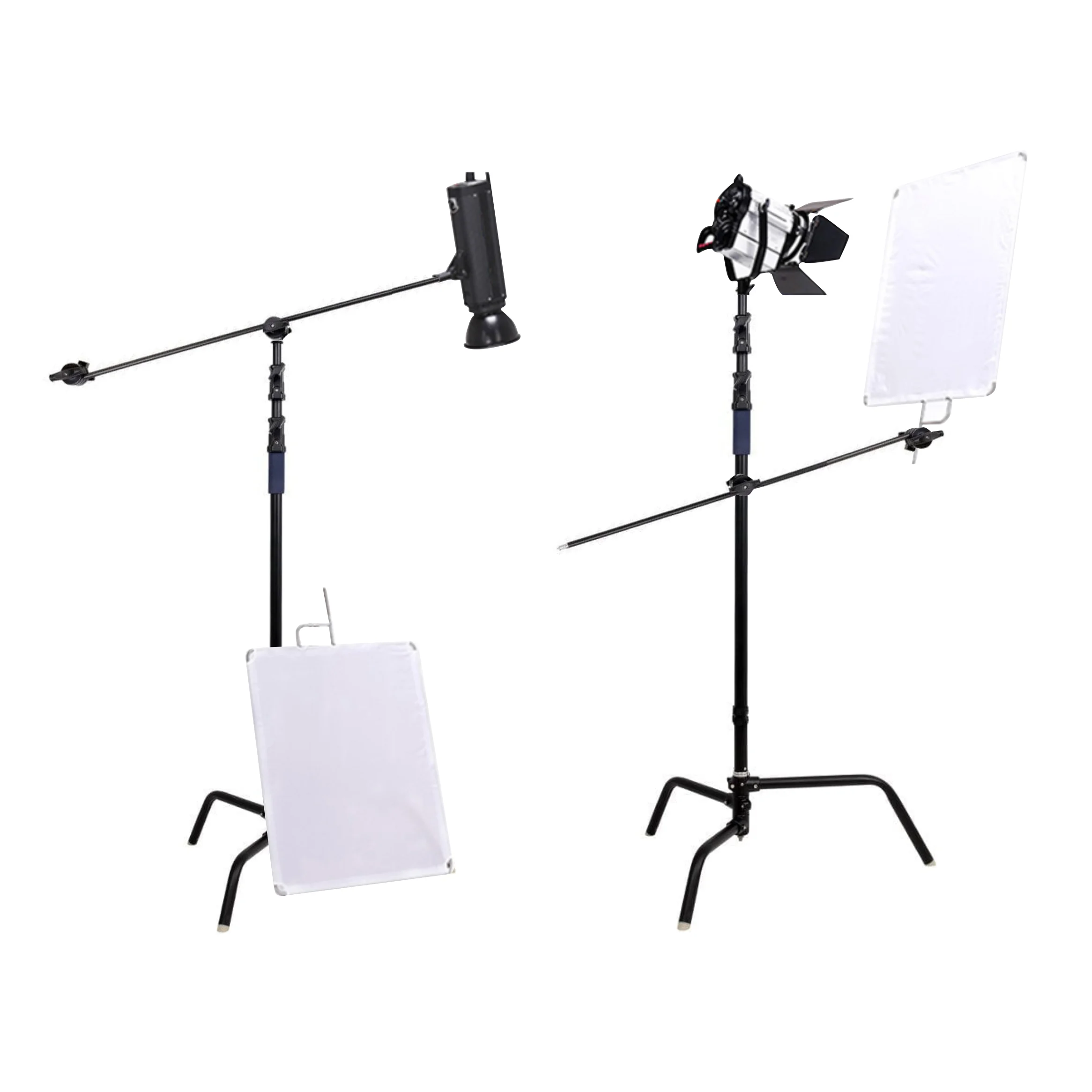 300cm Photography Stainless Steel Black C Stand with 50 Inch Boom Arm Set Photo Studio Heavy Duty Light Stand Camera Flash