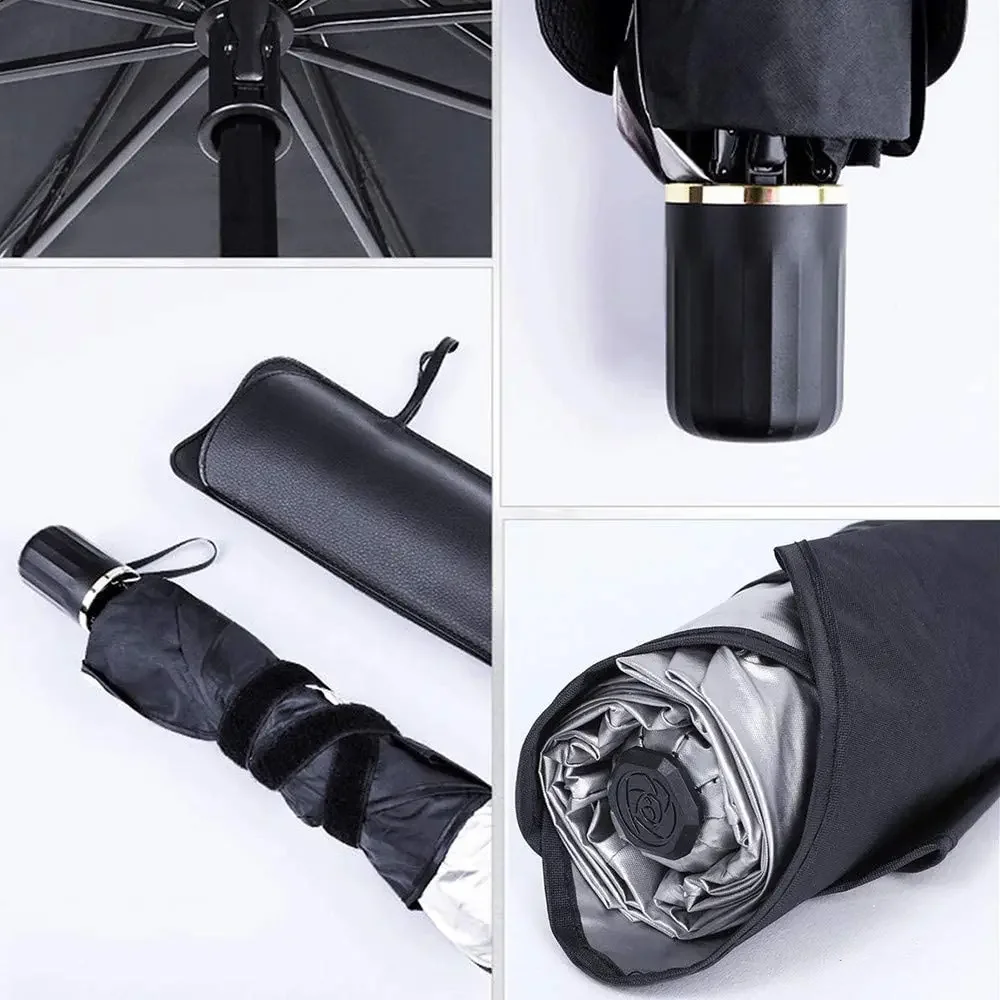 Portable Outdoor Foldable & Hanging Car Sunshade UV Sun Shade Protection for Parking Carbon Fibre Windshield Side Umbrella