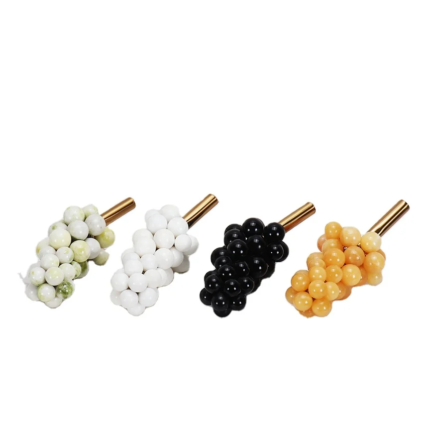 Pure handmade natural marble grape ornaments home decoration ornaments