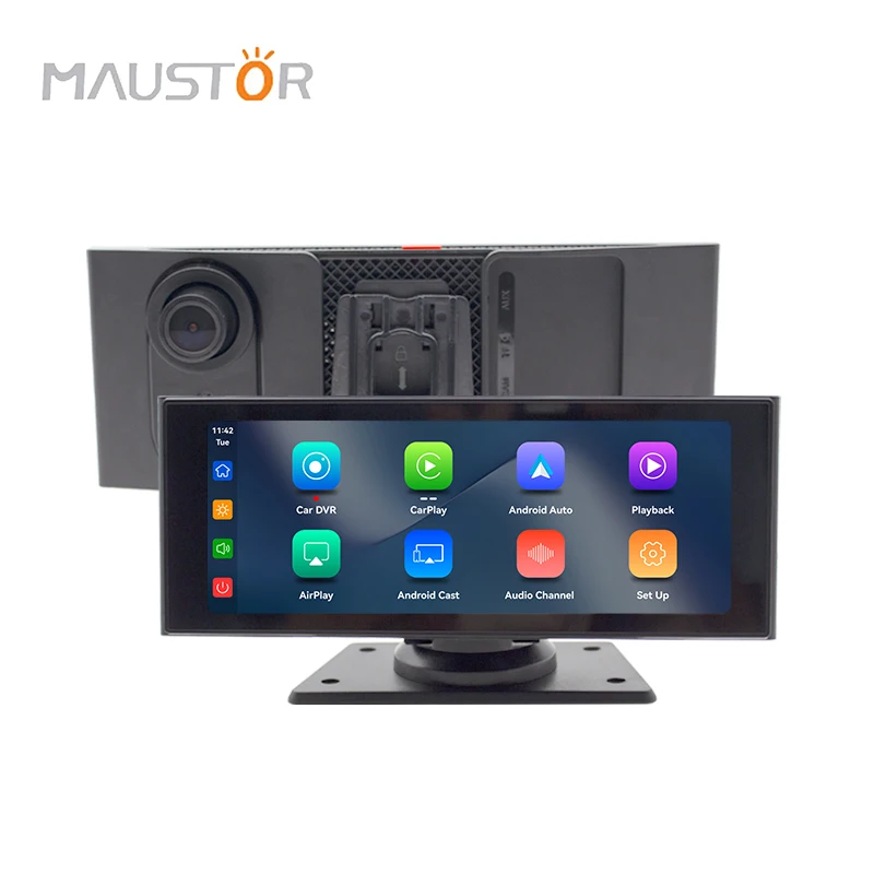 Maustor Wireless 6.86 inch Carplay Portable Carplay Tablet Android Auto Car Stereo Radio Player Video Touch Screen Car Radio