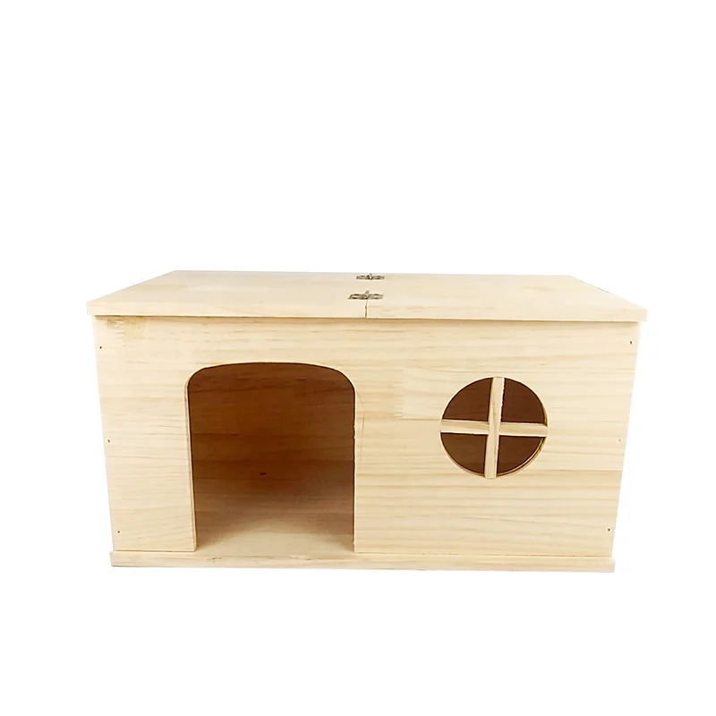 New Custom Pet rabbit wood house hamster cage house with window small animal cages chinchilla and guinea pig house rabbit hutch