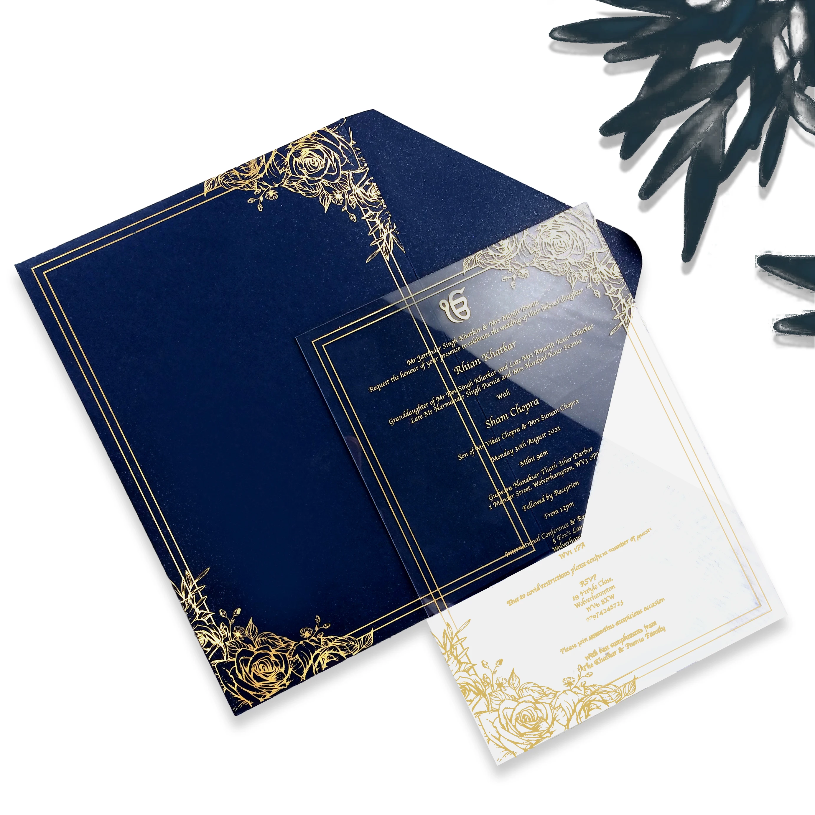 Luxury Acrylic Wedding Invitation Cards Custom Words UV Print Picture Pattern Birthday Party Invitation Postcard Blessing Card