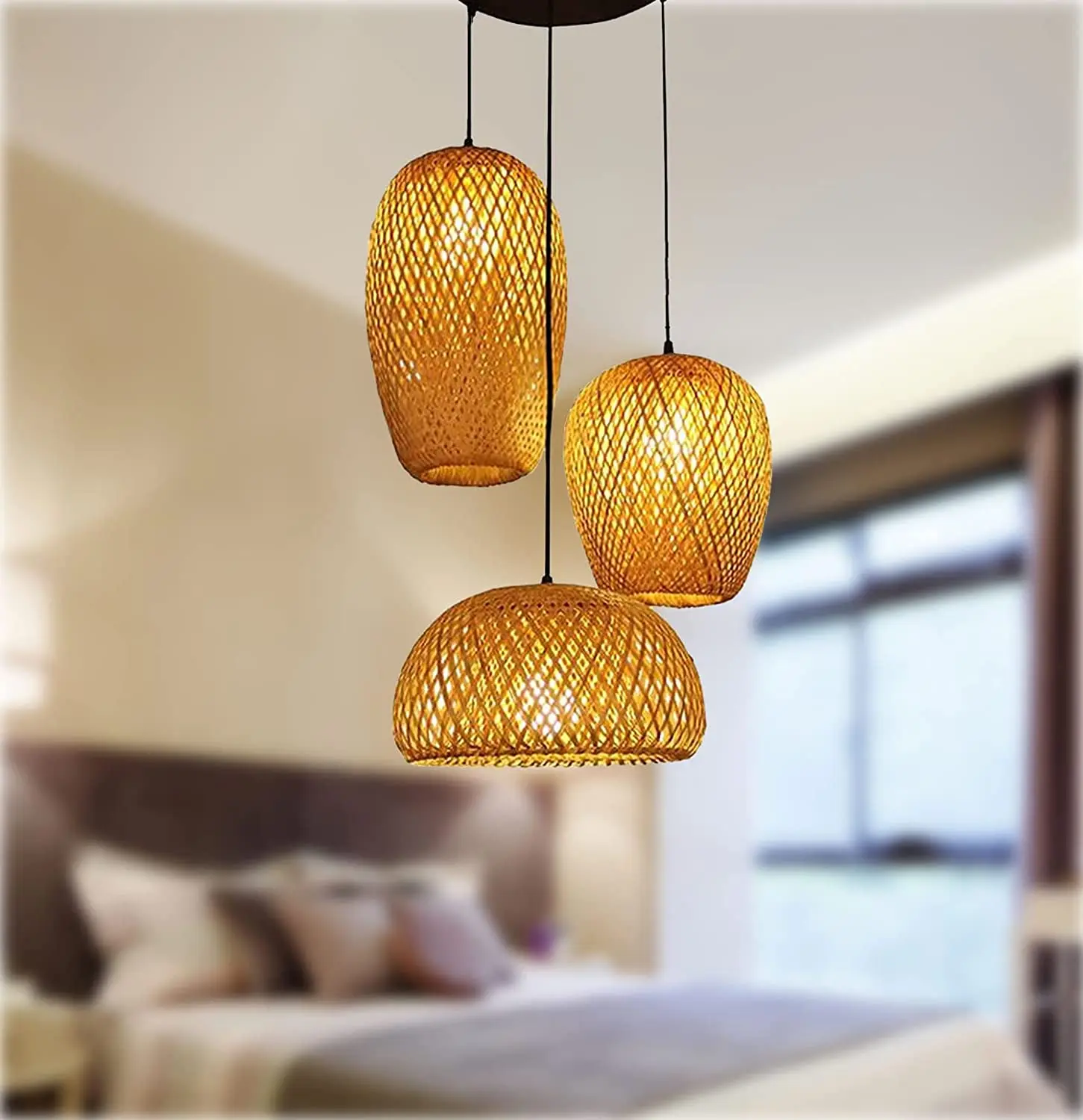 Wholesale Rattan Pendant Lighting Rattan Hanging Lamps for Home Decor