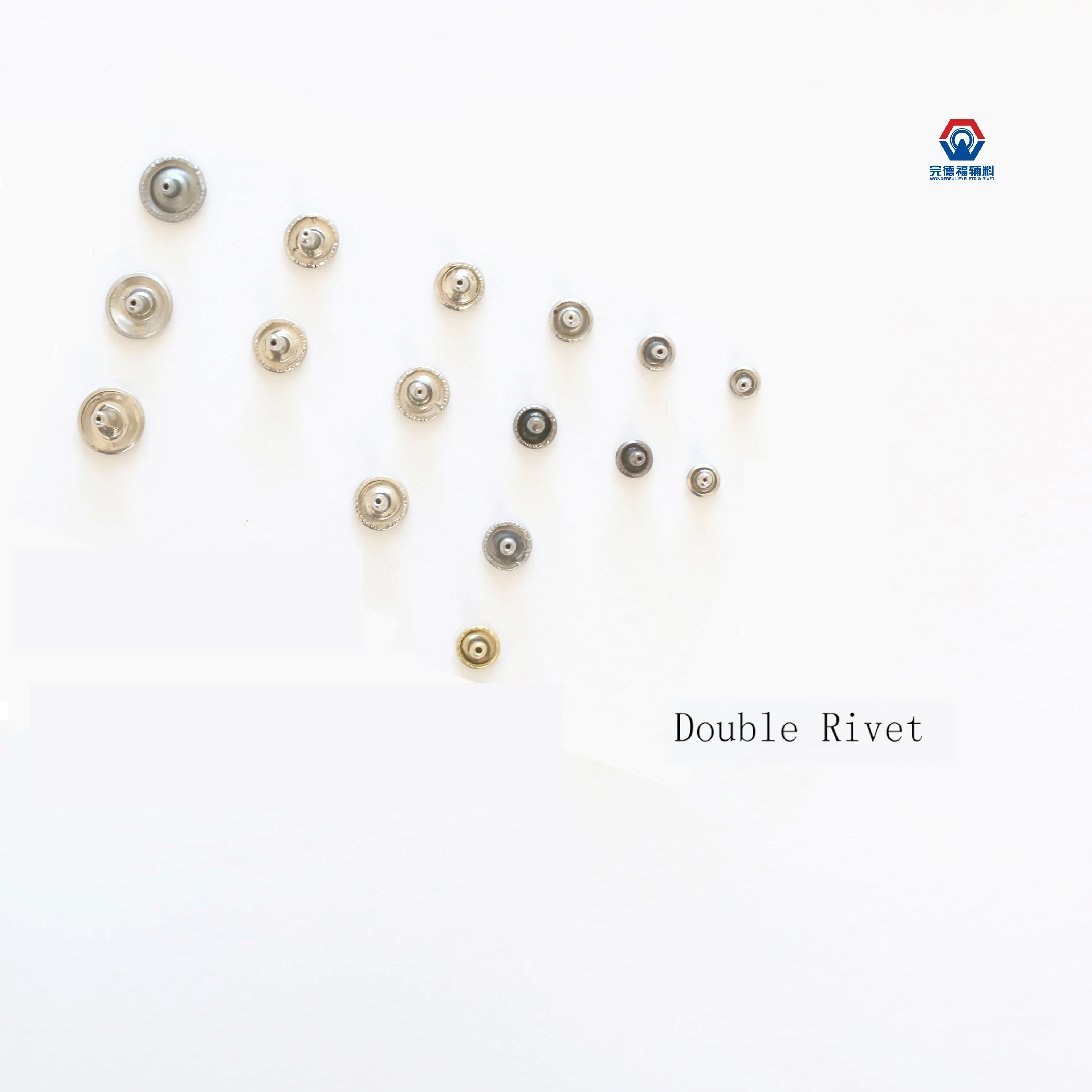 Бесплатный образец 6/7/8/9 мм латунные двойные заклепки с плоской головкой и шпильки для