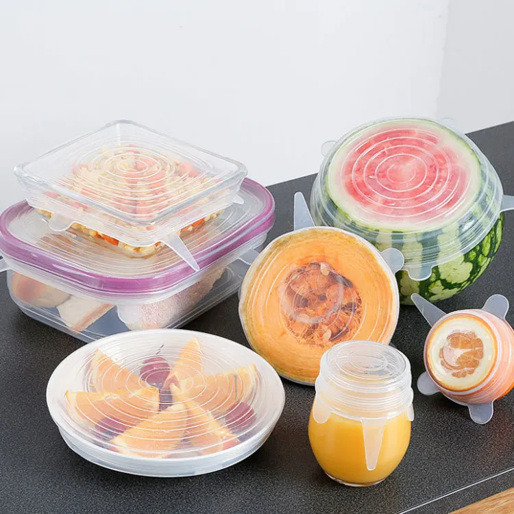 
Bpa Free Transparents Silicone Cling Film Cover Food Fruit Stretch Reusable Lid 