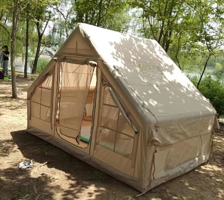 Jetshark Outdoor Camping Waterproof 420D Oxford Cloth Family Tent Integrated Roof Ridge Quick Opening Inflatable Tent