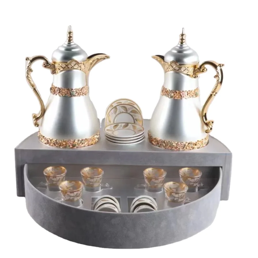 Best Selling Royal Arabic Vacuum Flask Arabian Tea Coffee Pot Luxury Home Utensil Arabic Tea And Coffee Cups Set